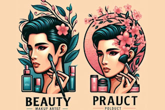 design beauty makeup artist and product logo for your business