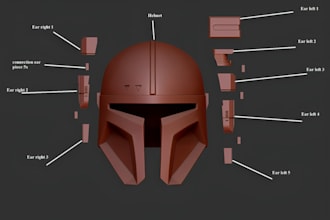 sculpt 3d cosplay model 3d helmet cosplay 3d armor 3d bust model for printing