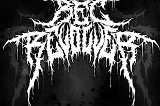 draw metal, brutal, death metal logo for your band, brand