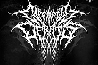 make black, slam, death metal logo for your band or brand