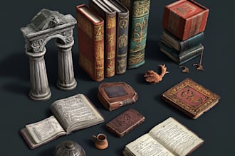 create nice 2d game assets, props, icons, objects and UI