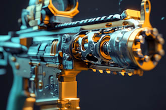 make 3d game ready weapon just like your references