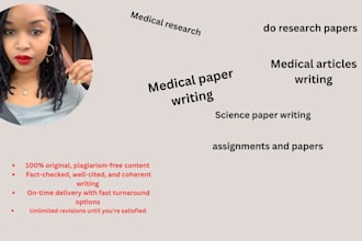 handle medical research and biological science article writing and reports