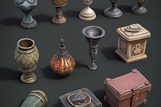 create 2d game art props, icons, items, objects