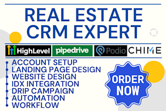 setup real estate crm podio chime pipedrive automation gohighlevel idx website