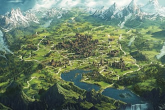map illustration, fantasy map, city map, vector map