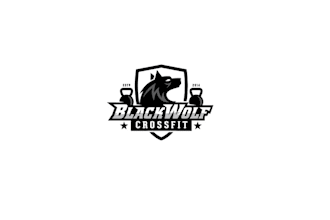 design black wolf cross fit dark horse dog logo