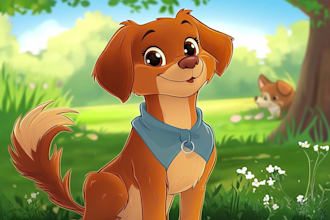 design a custom disney pet portrait illustration