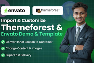 set up and customize themeforest or envato wordpress theme or template kit