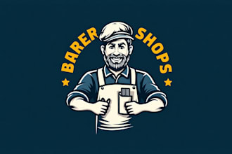 design super barber shop mascot logo for your company