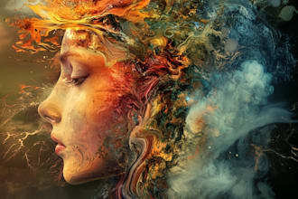 create paint unique digital art abstract, surrealism