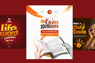 design non profit, fundraising, charity flyer, church event poster and brochure