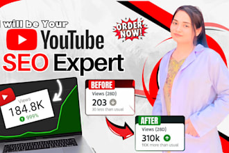 be your professional youtube SEO expert for fast ranking and growth