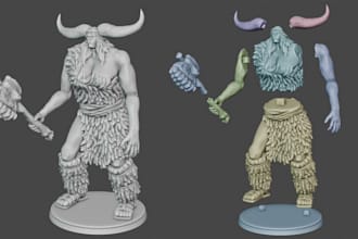 cut and key your 3d model for 3d printing