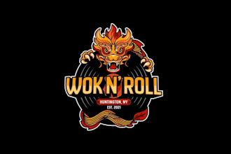 design awesome dragon restaurant logo