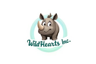 do awesome cute rhinoceros character mascot logo design