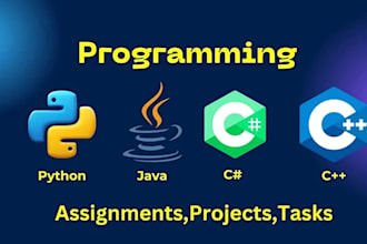 do programming and coding assignments,projects in c, cpp, python, java,c sharp