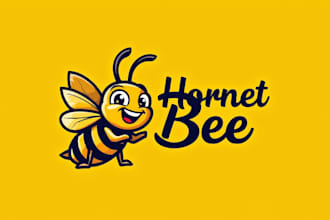design eye catchy hornet bee mascot logo for your company
