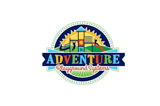 design classic childrens playground and park logo