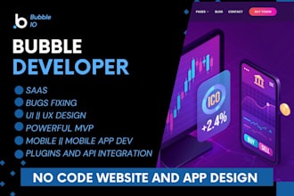 develop bubble io mvp web app, bubble io saas website, bubble web app mobile app