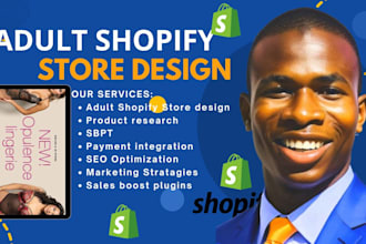 design 7 figures adult shopify store, lingerie adult toy store adult store seo