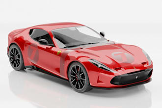 visualize 3d car model in real time, game assert, car wheel,ue5 rig, animate3d