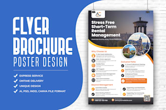 design a flyer, brochure, pamphlet, postcard, or leaflet in 12 hours