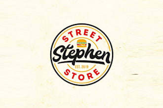design powerful old fashioned take away store logo
