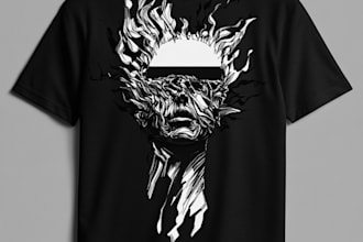 create streetwear design and illustration for tshirt merch