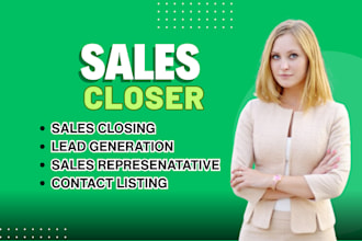 do salesperson business leads sales closer, high ticket sales, virtual assistant