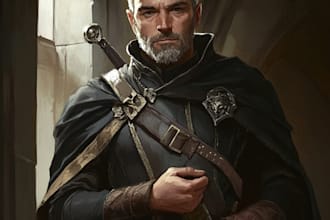 paint your dark fantasy dnd character illustration