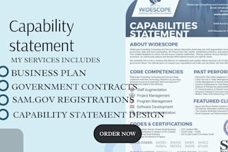 write a government ready capability statement for federal contracts