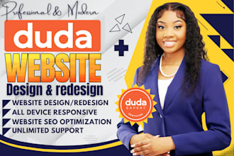 design or redesign duda website, showit website, canva website, godaddy website