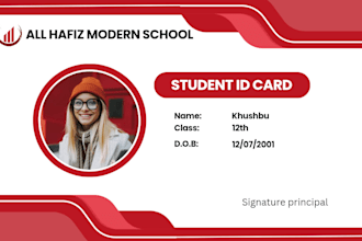 create school and college id cards in urdu and english