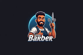 do awesome barber man esport mascot logo design
