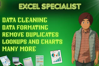 clean, format, merge, split excel data