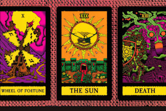 illustrate epic 2d fantasy or hardcore art for cards, books, tarot or tcg decks