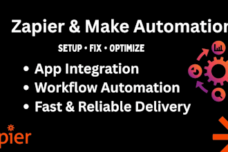 set up and fix zapier or make automation workflows