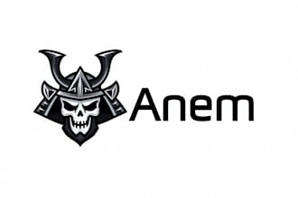 do samurai skull head mascot logo design with company