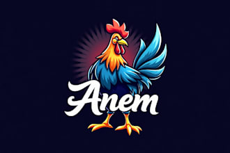 do rooster esport mascot logo design with company