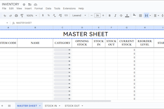 design a warehouse stock report in excel