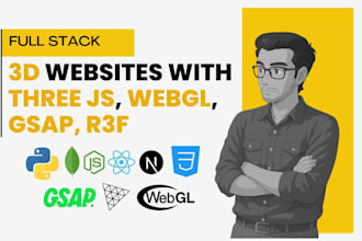 create a 3d website using three js, webgl, gsap and be three js developer
