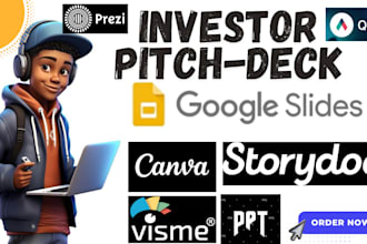 design investor pitch decks in powerpoint, canva, storydoc, google slides