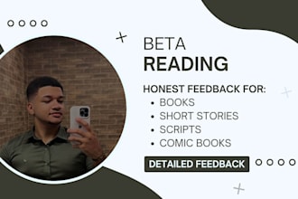 read the beta version of your book and give thoughtful feedback, no ia