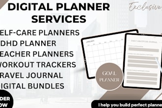 design hyperlinked planner digital planner custom planner