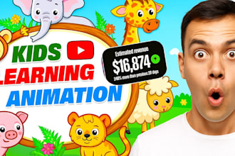 produce 2d learning kids animation videos for youtube