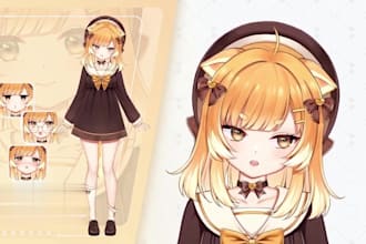 design live 2d vtuber model and rig in high quality