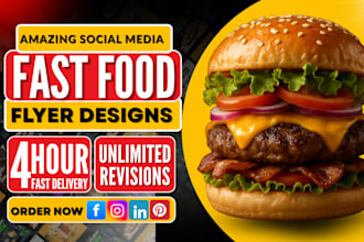 design attractive fast food poster or restaurant flyer