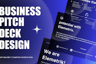 create business pitch deck presentation design
