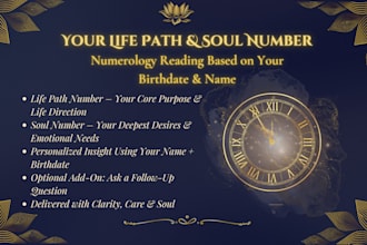 give you a numerology life path and soul number reading